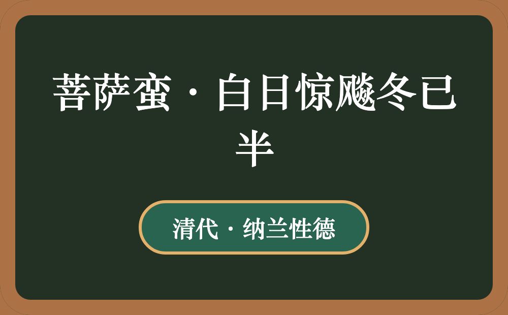 菩萨蛮·白日惊飚冬已半