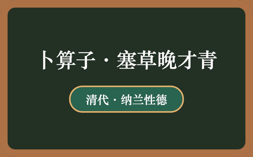 卜算子·塞草晚才青