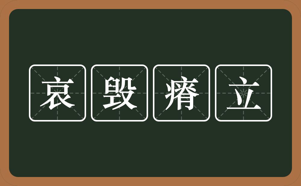 哀毁瘠立的意思？哀毁瘠立是什么意思？