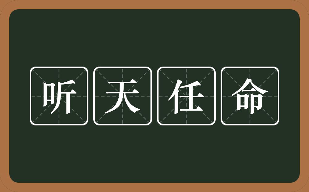 听天任命的意思？听天任命是什么意思？