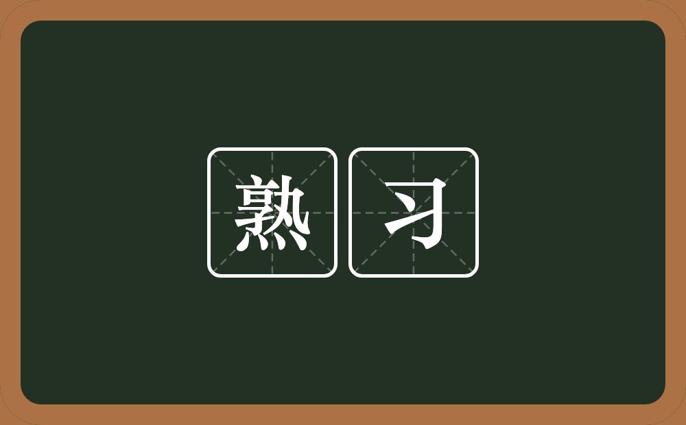 熟习的意思？熟习是什么意思？