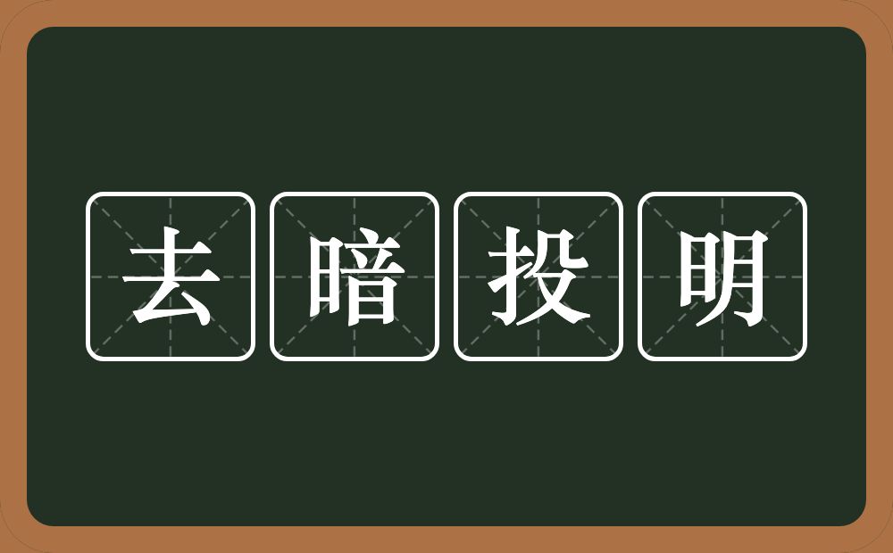 去暗投明的意思？去暗投明是什么意思？