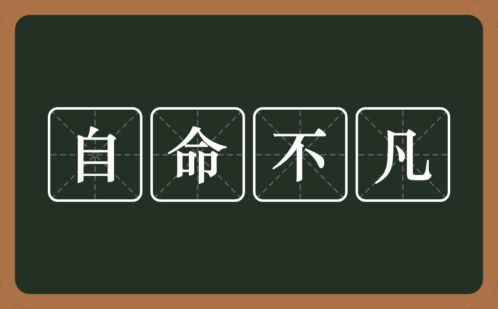 自命不凡的意思？自命不凡是什么意思？