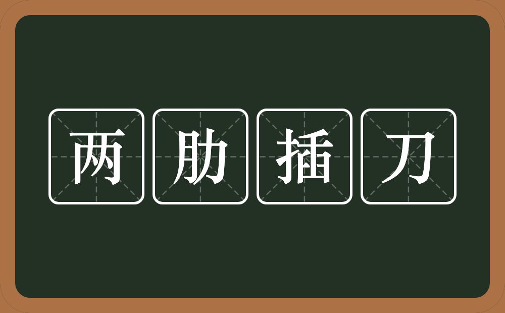 两肋插刀的意思？两肋插刀是什么意思？