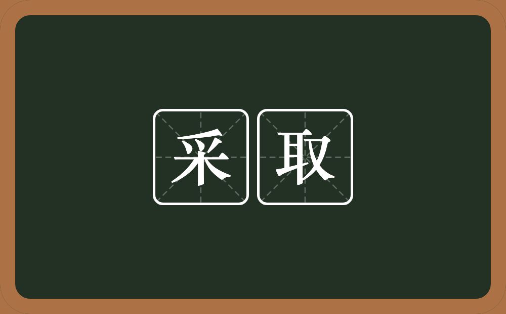 采取的意思？采取是什么意思？