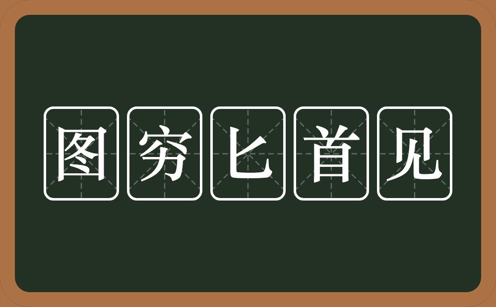 图穷匕首见的意思？图穷匕首见是什么意思？