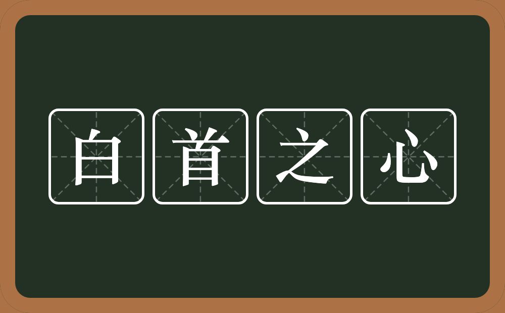 白首之心的意思？白首之心是什么意思？