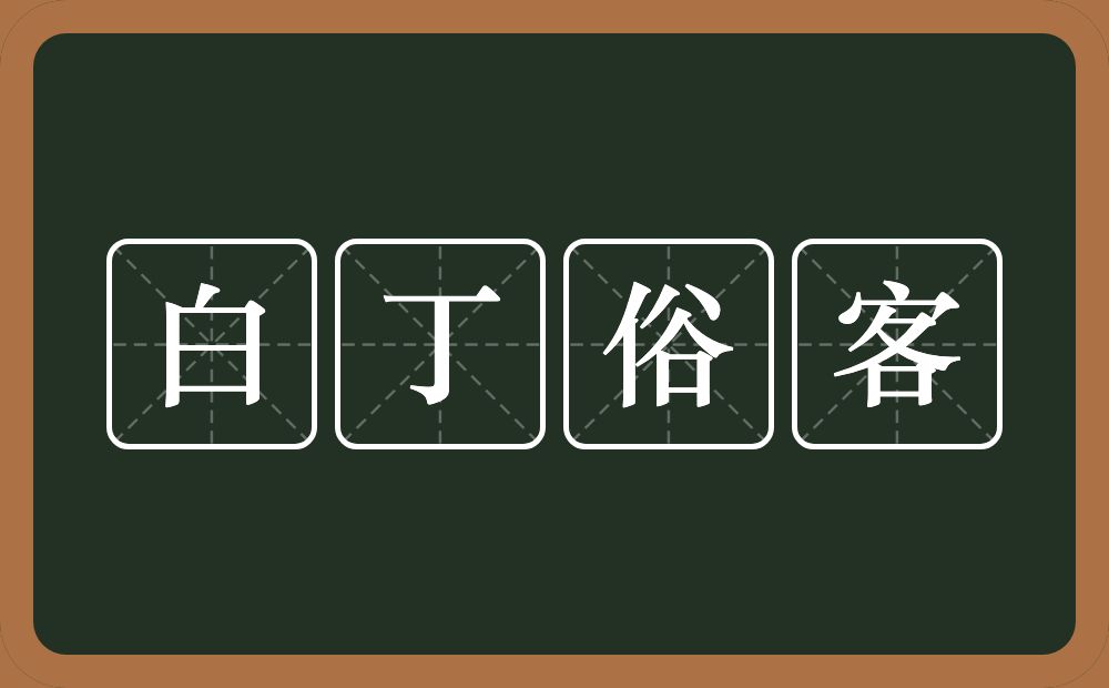 白丁俗客的意思？白丁俗客是什么意思？