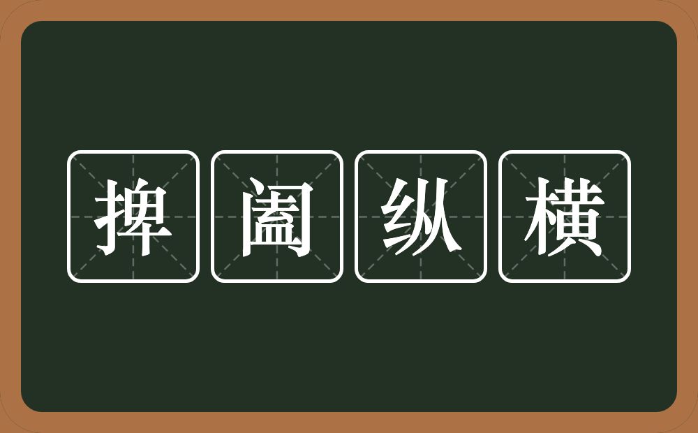 捭阖纵横的意思？捭阖纵横是什么意思？