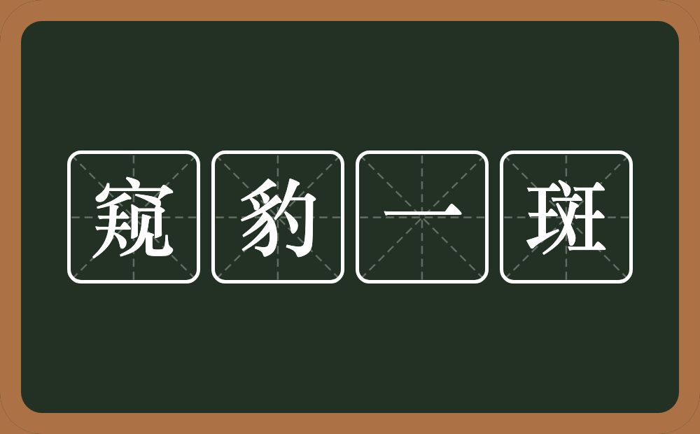 窥豹一斑的意思？窥豹一斑是什么意思？