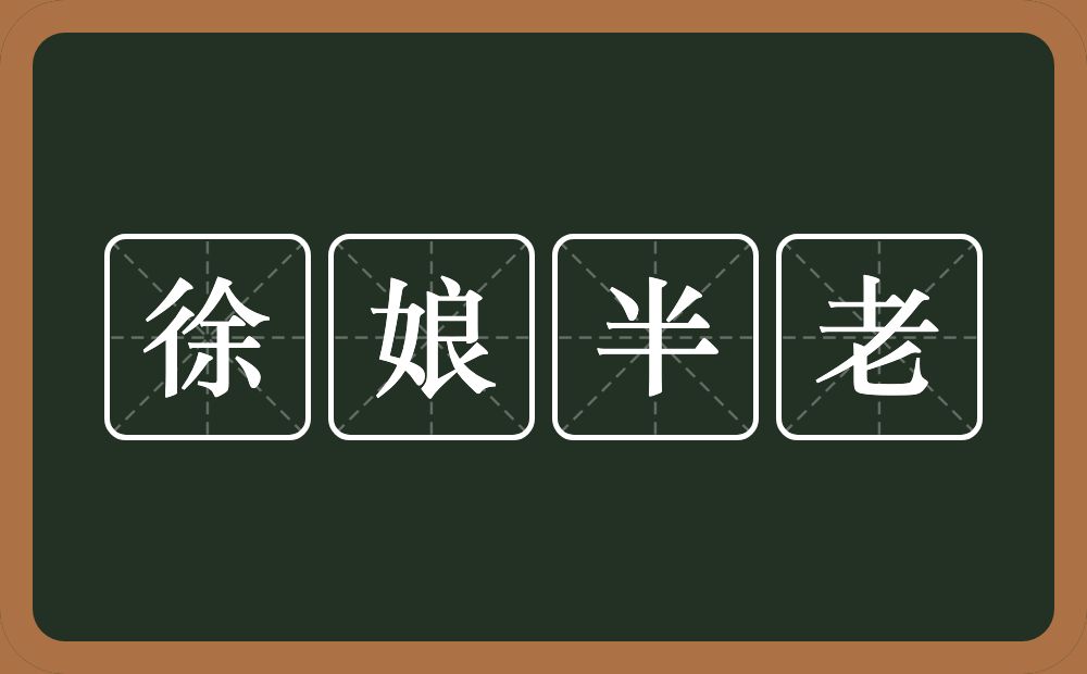 徐娘半老的意思？徐娘半老是什么意思？