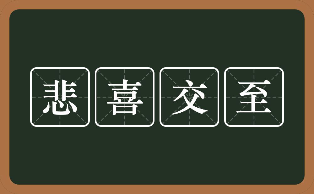 悲喜交至的意思？悲喜交至是什么意思？