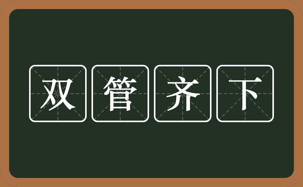 双管齐下的意思？双管齐下是什么意思？