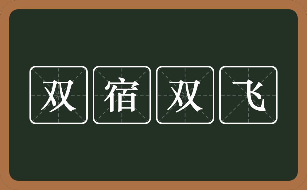 双宿双飞的意思？双宿双飞是什么意思？