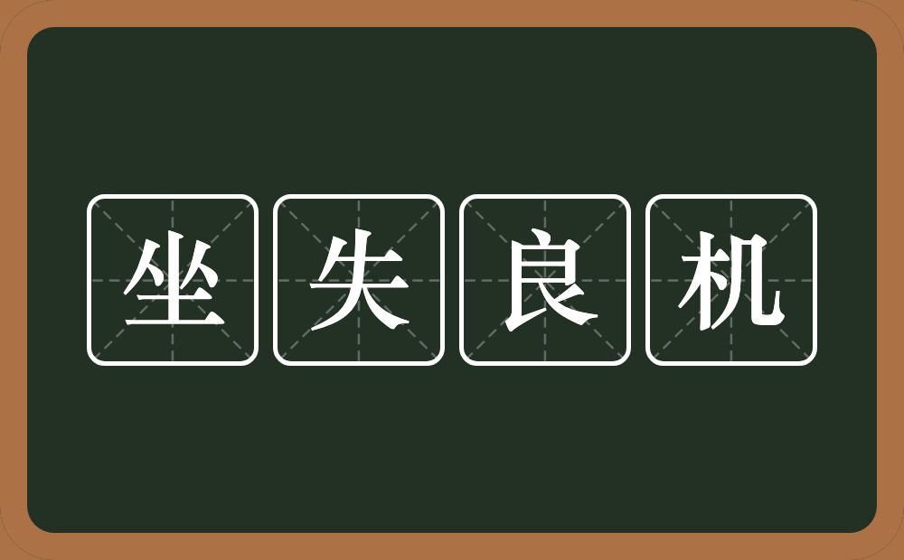 坐失良机的意思？坐失良机是什么意思？