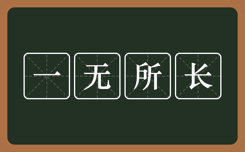 一无所长的意思？一无所长是什么意思？