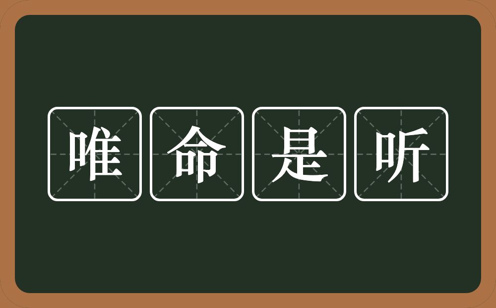 唯命是听的意思？唯命是听是什么意思？