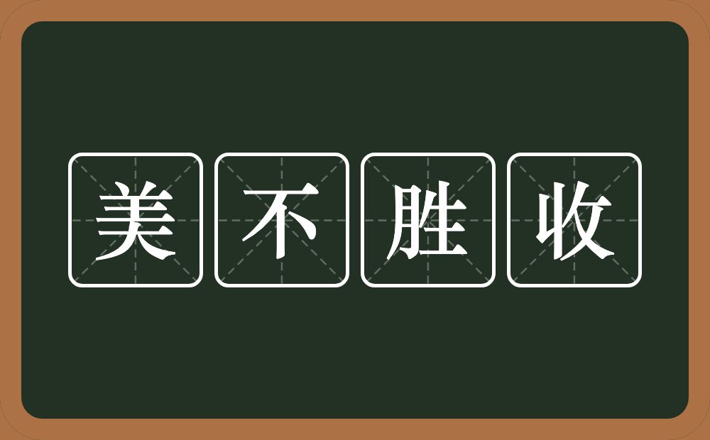 美不胜收的意思？美不胜收是什么意思？