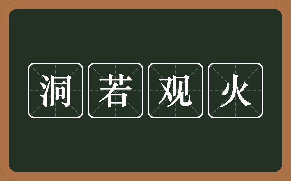 洞若观火的意思？洞若观火是什么意思？