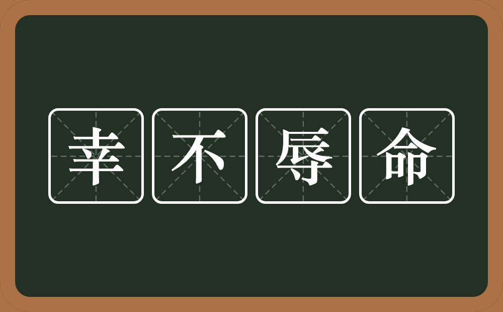 幸不辱命的意思？幸不辱命是什么意思？