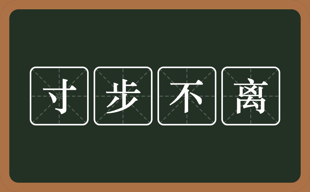 寸步不离的意思？寸步不离是什么意思？