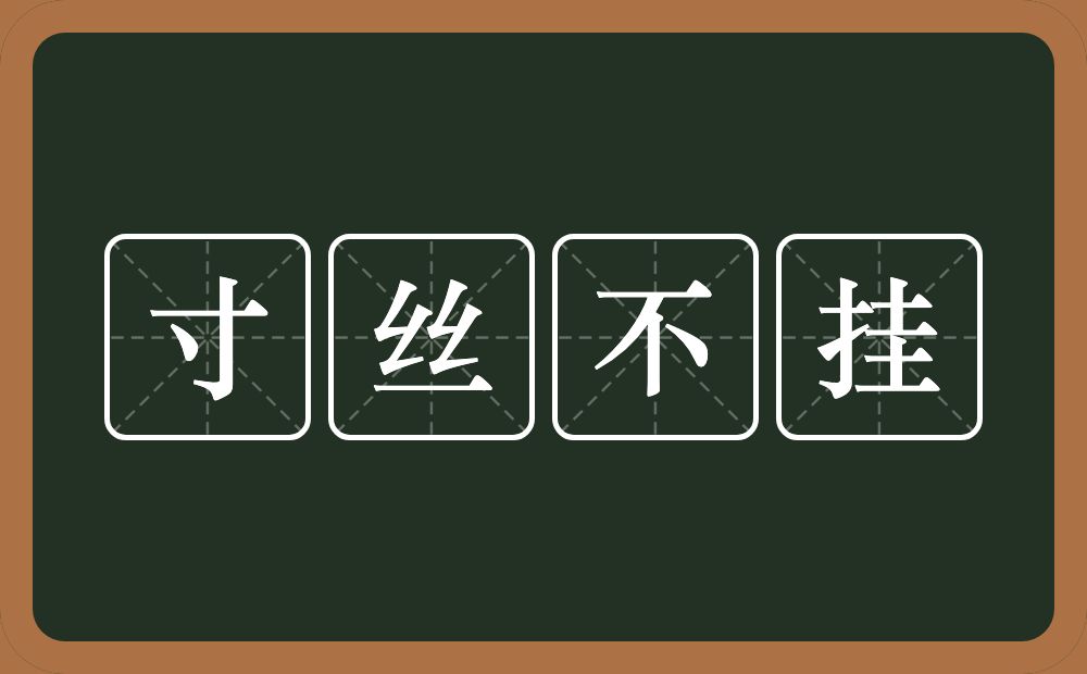 寸丝不挂的意思？寸丝不挂是什么意思？