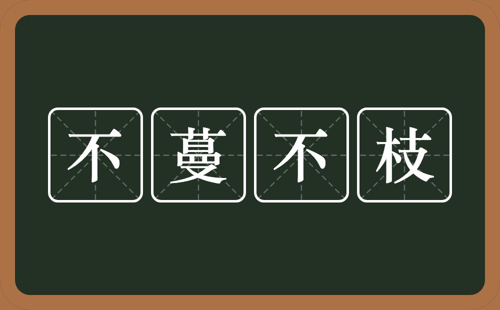 不蔓不枝的意思？不蔓不枝是什么意思？