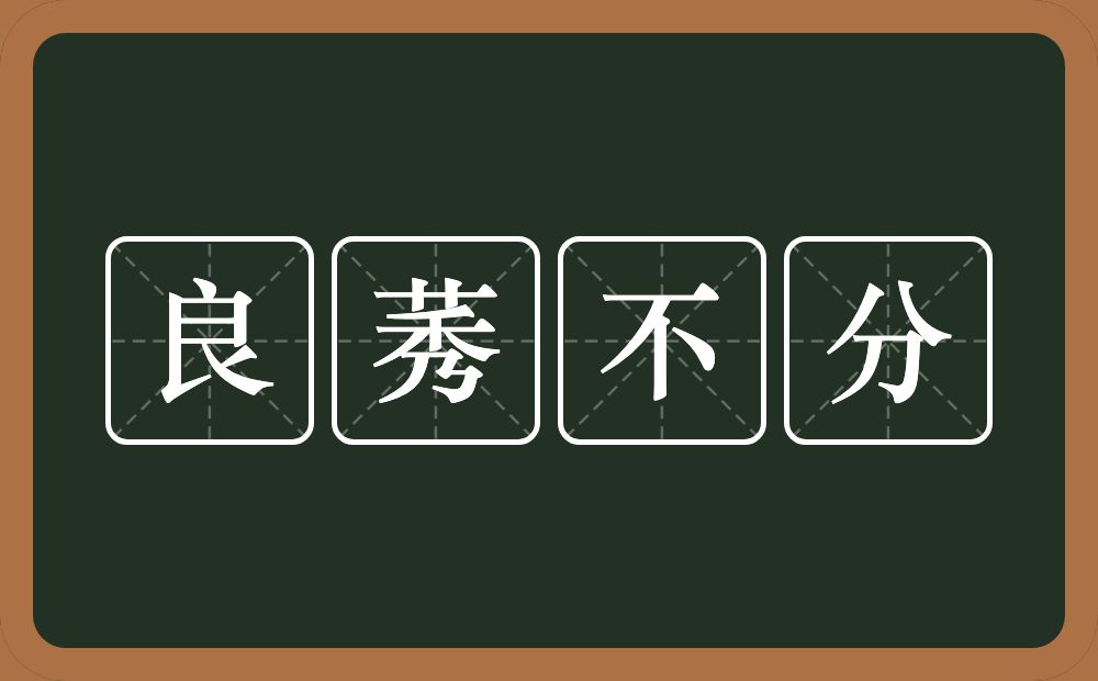 良莠不分的意思？良莠不分是什么意思？