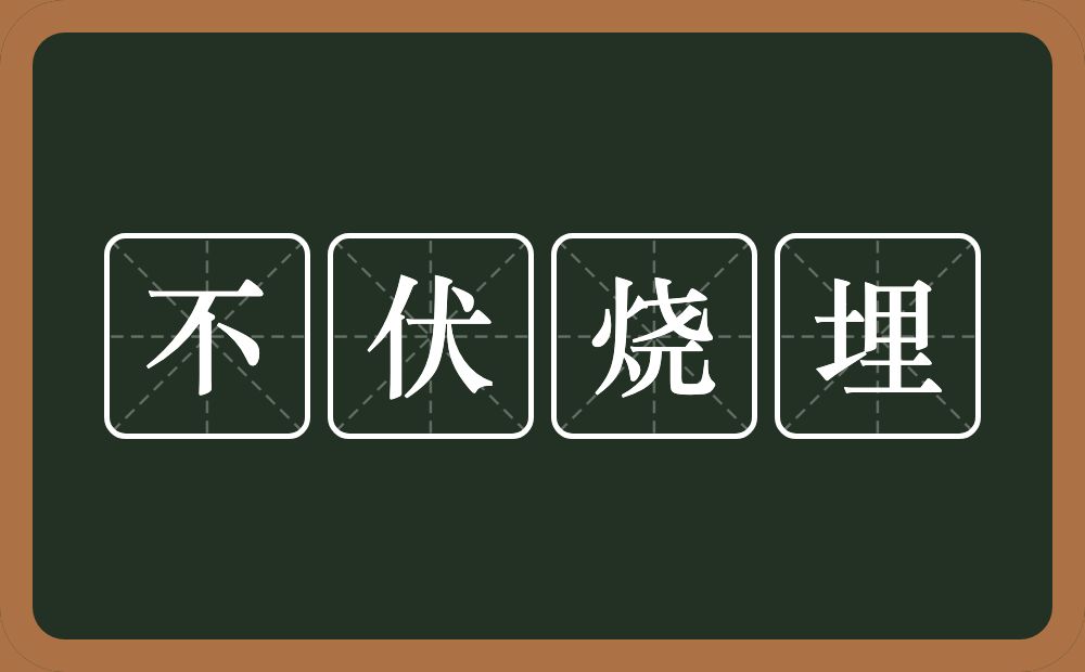 不伏烧埋的意思？不伏烧埋是什么意思？