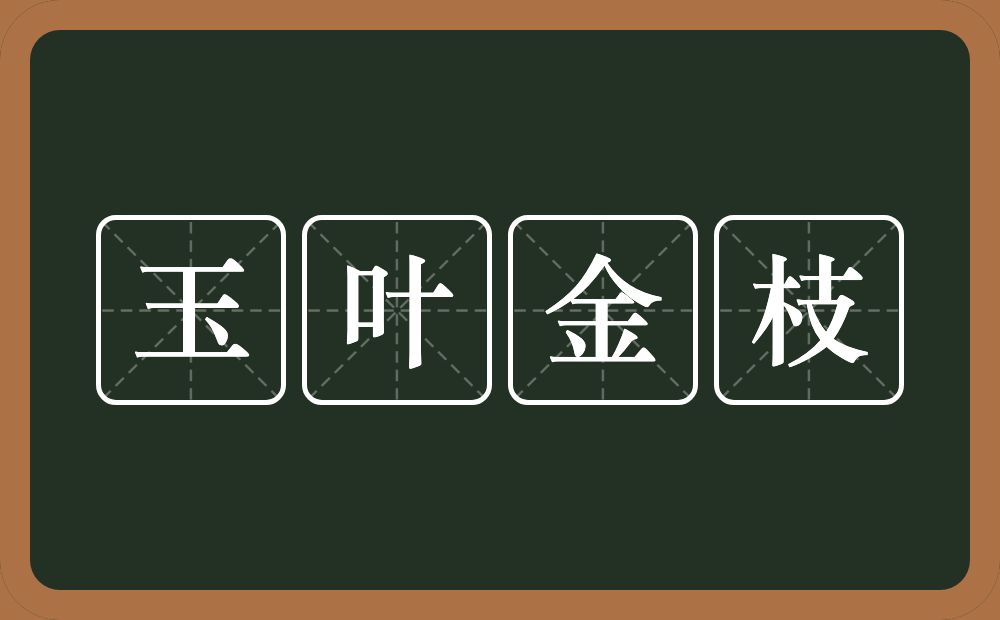 玉叶金枝的意思？玉叶金枝是什么意思？