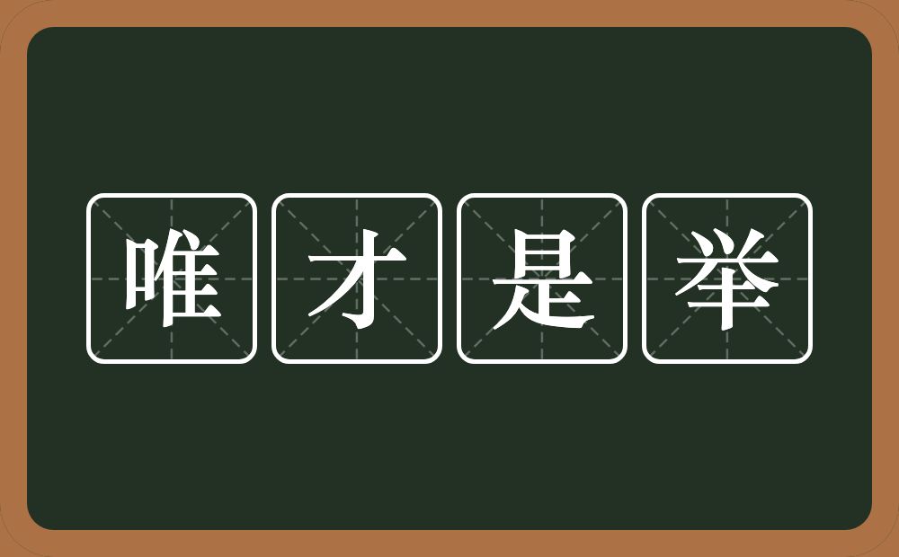 唯才是举的意思？唯才是举是什么意思？