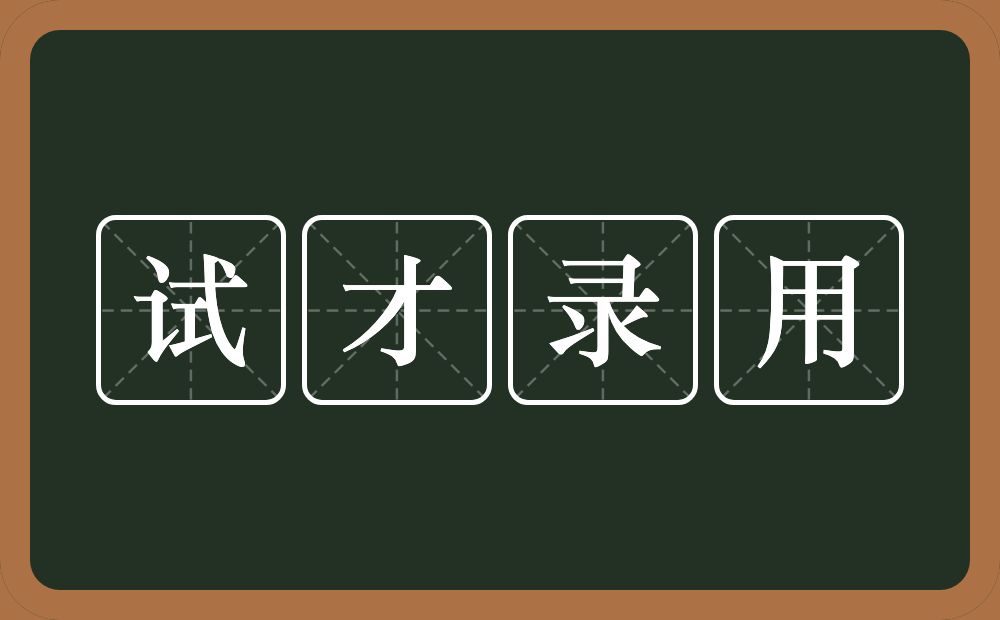 试才录用的意思？试才录用是什么意思？