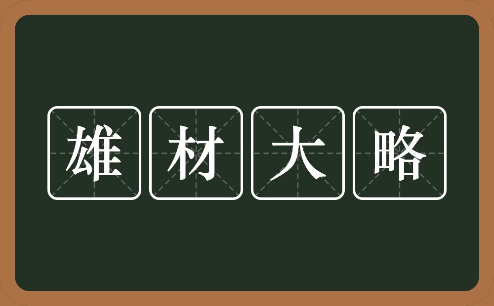 雄材大略的意思？雄材大略是什么意思？