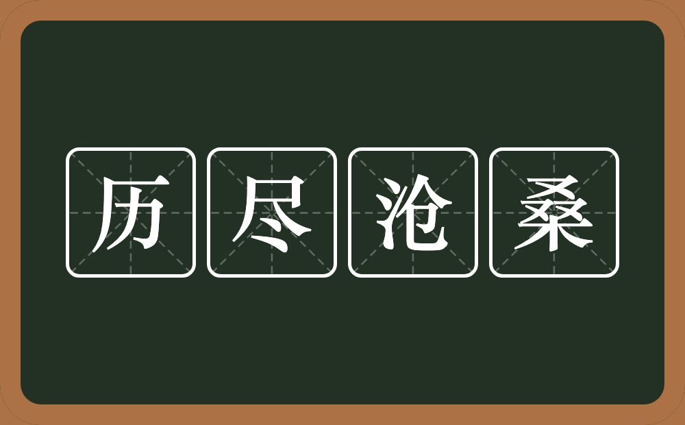 历尽沧桑的意思？历尽沧桑是什么意思？