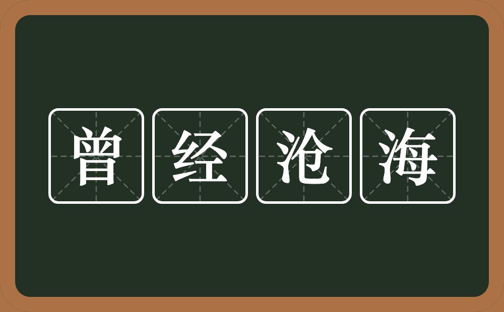 曾经沧海的意思？曾经沧海是什么意思？