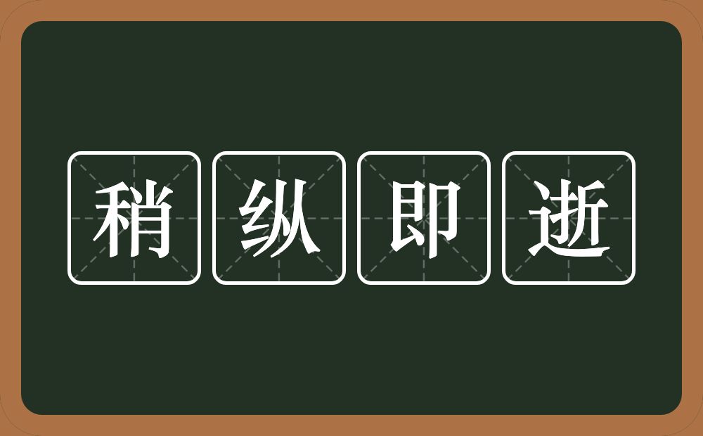 稍纵即逝是什么意思?