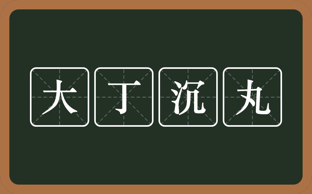 大丁沉丸的意思？大丁沉丸是什么意思？