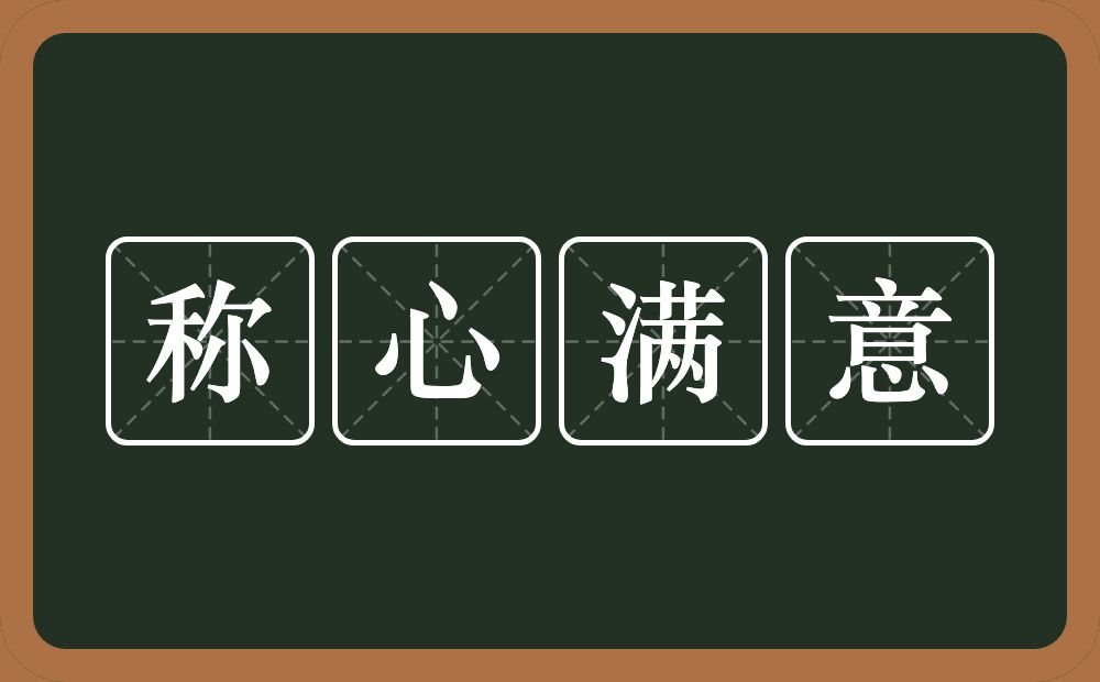 称心满意的意思？称心满意是什么意思？