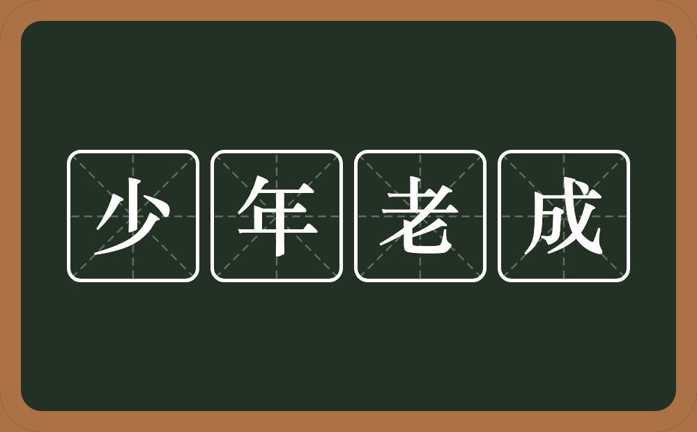 少年老成的意思？少年老成是什么意思？