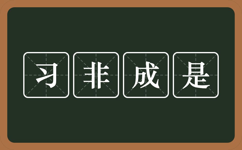 习非成是的意思？习非成是是什么意思？