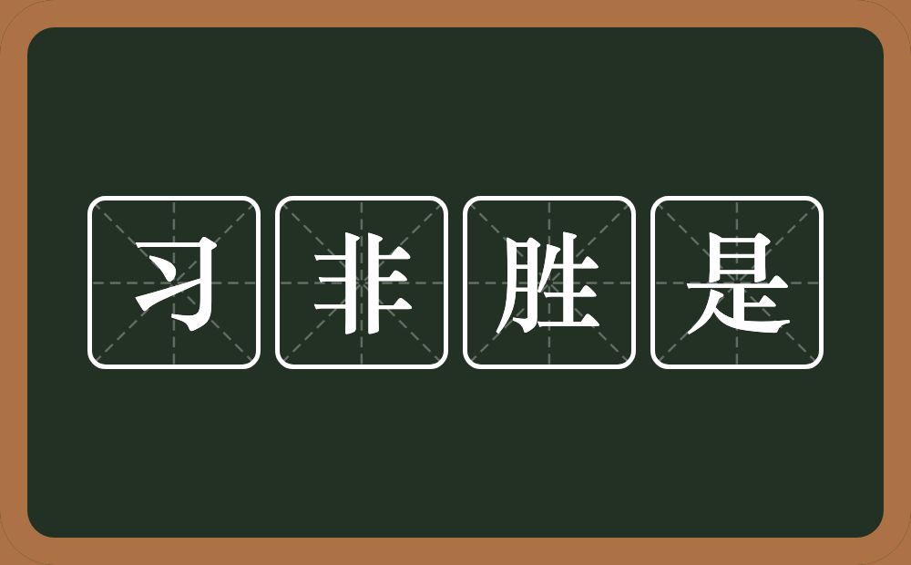 习非胜是的意思？习非胜是是什么意思？