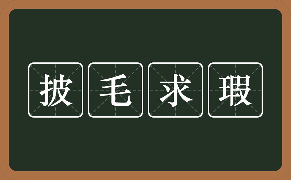 披毛求瑕的意思？披毛求瑕是什么意思？