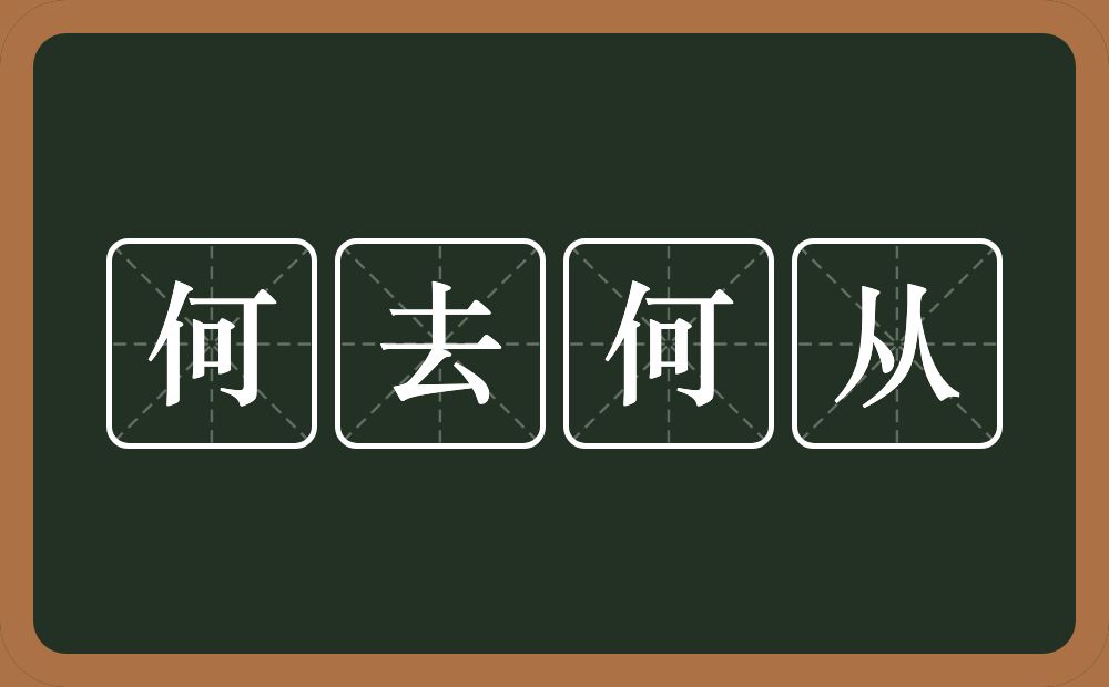 何去何从的意思？何去何从是什么意思？