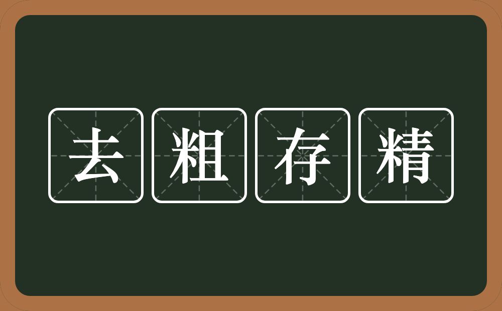 去粗存精的意思？去粗存精是什么意思？