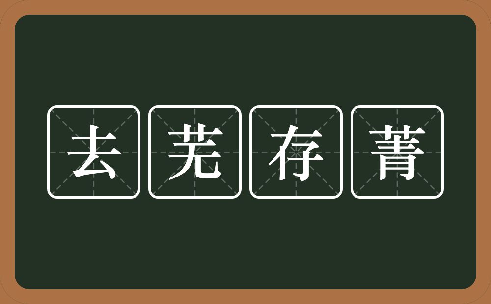 去芜存菁的意思？去芜存菁是什么意思？