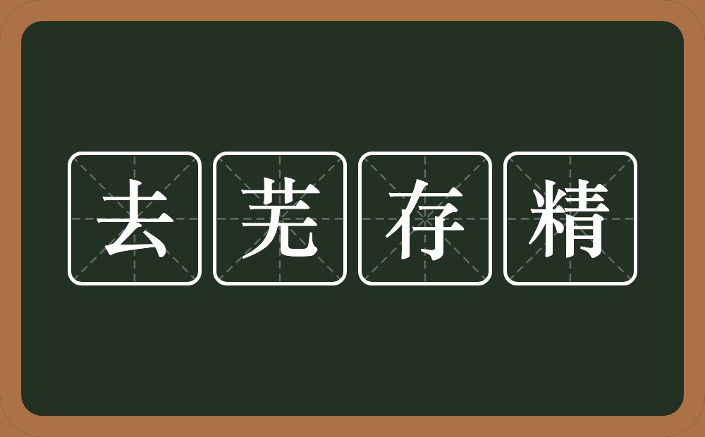 去芜存精的意思？去芜存精是什么意思？