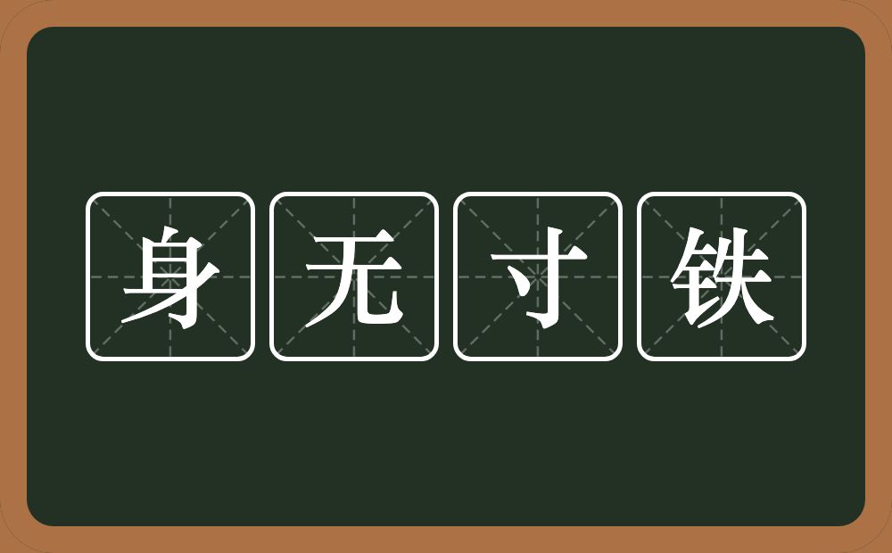 身无寸铁的意思？身无寸铁是什么意思？