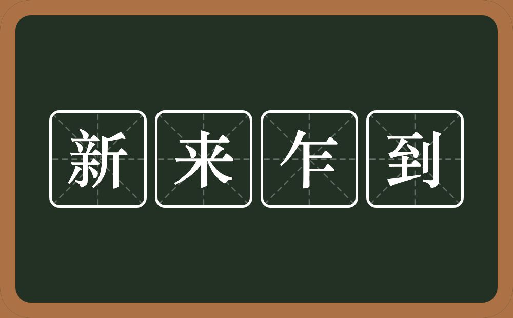 新来乍到的意思？新来乍到是什么意思？