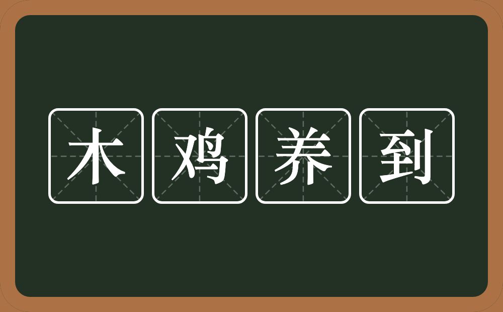 木鸡养到的意思？木鸡养到是什么意思？