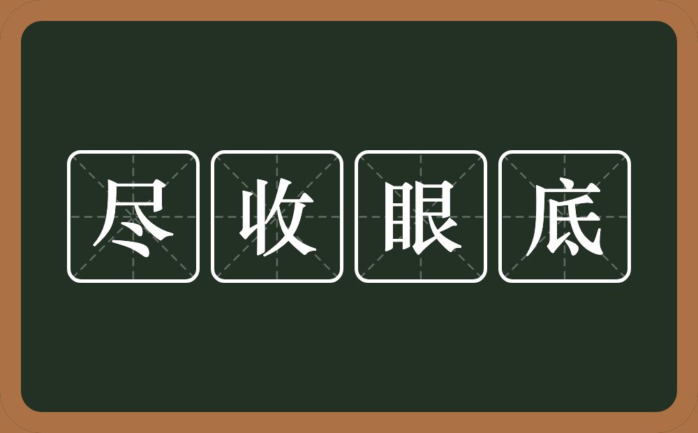 尽收眼底的意思？尽收眼底是什么意思？